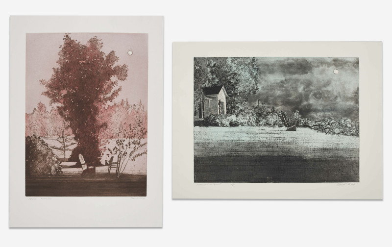 Daniel Lang - Group, two (2) prints Moonlight in Vermont and Illyria