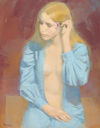 Steven Chudova - Semi Nude in Blue