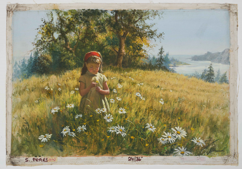 Stephen Pearson - Group, three (3) Children with flowers