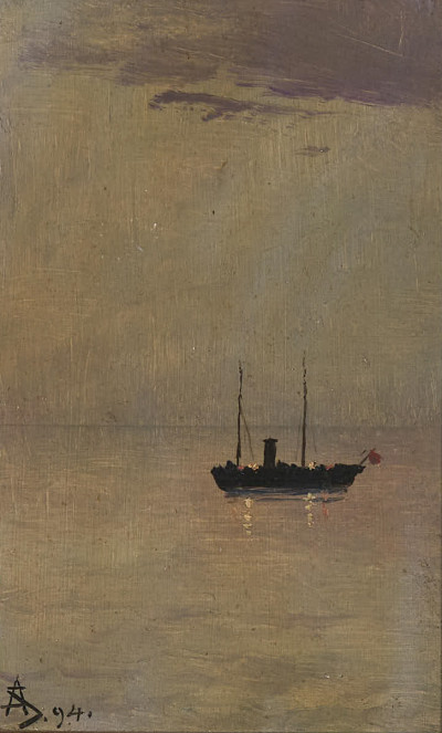 Unknown Artist - Untitled (Boat at sea)