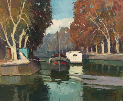 Maurice Martin - Bateau sur la Seine