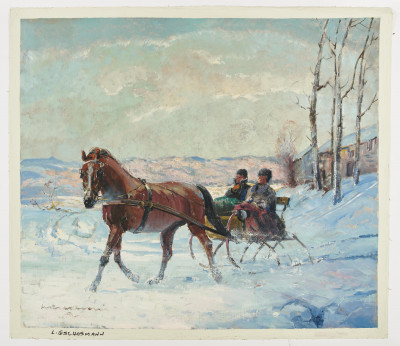 Ludwig Gschossmann - Horse And Carriage In The Snow