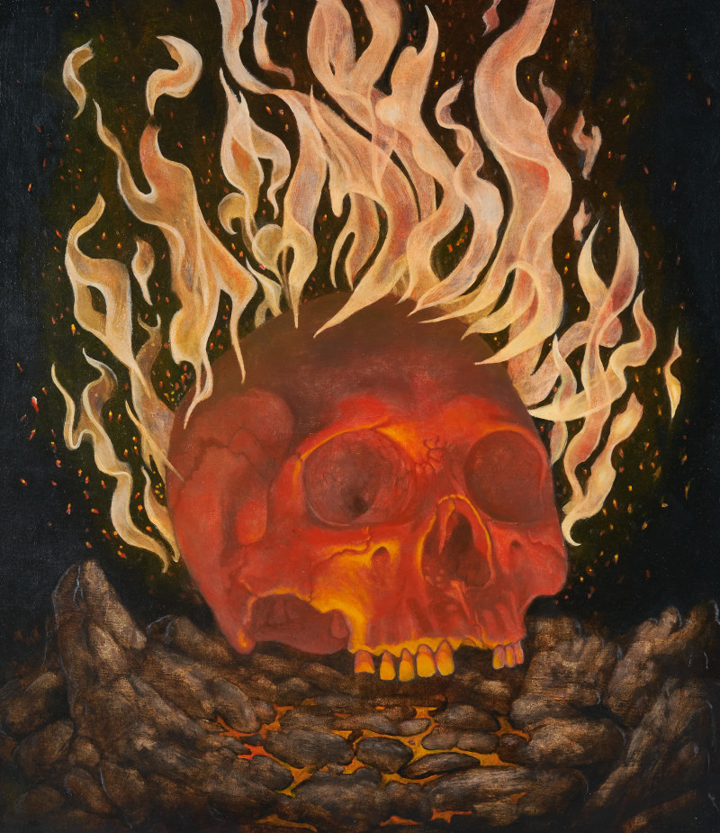 Scott Holloway - Untitled (Flaming skull)