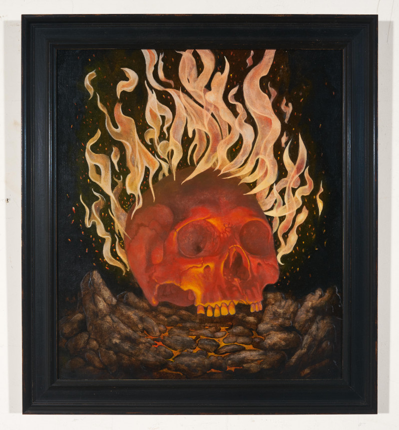 Scott Holloway - Untitled (Flaming skull)
