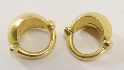 Ilias Lalaounis Hammered 18k Earrings