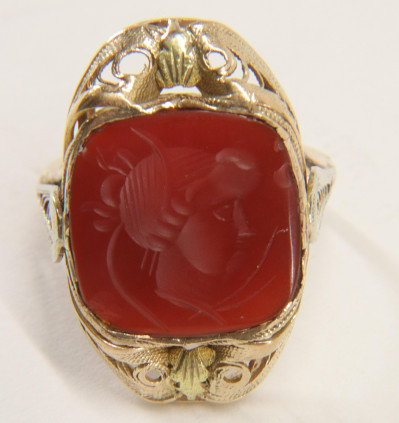 Carved Intaglio Carnelian Ring