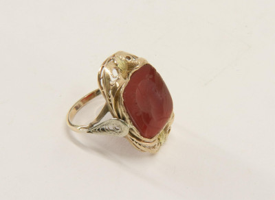 Carved Intaglio Carnelian Ring