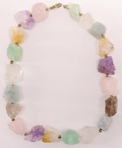 Image for Lot Uncut Semi Precious Stone Necklace