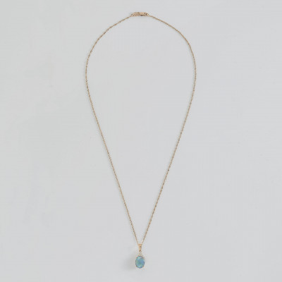 Opal &amp; Diamond Pendant Necklace