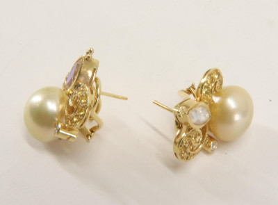Paula Crevoshay 18k Pearl Earrings