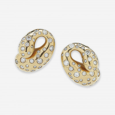 Image for Lot de Grisogono 18k and Diamond Earrings