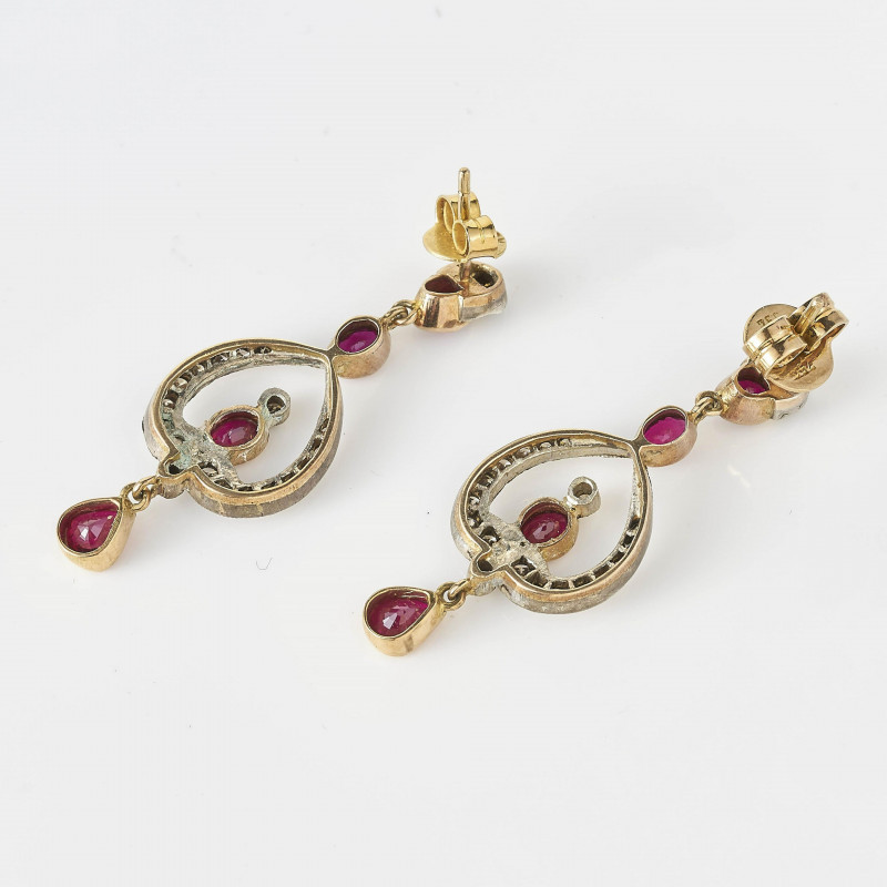 Ruby &amp; Diamond Chandelier Earrings