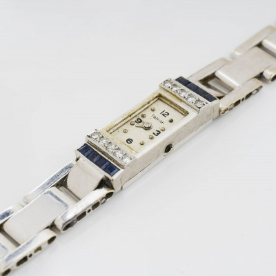Ladies Art Deco 14k White Gold Watch