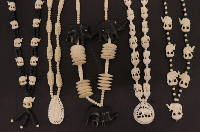 Image for Lot Group of Carved Bone Necklaces