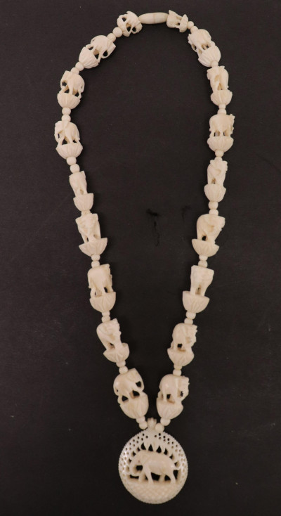 Group of Carved Bone Necklaces