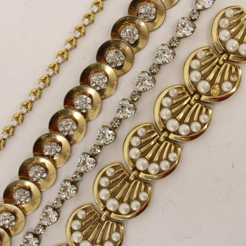 Large Group of Gold Tone Costume Jewelry