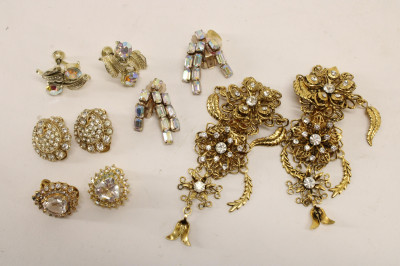Large Group of Gold Tone Costume Jewelry