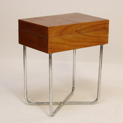 Image for Lot Art Deco Mahogany &amp; Chrome Side Table