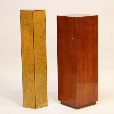 Image for Lot Art Deco Bird's Eye Maple &amp; Mahogany Pedestals