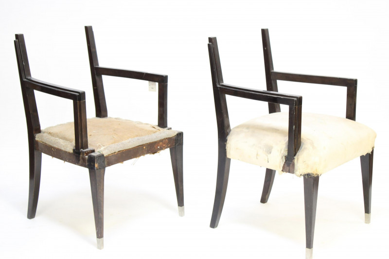 8 French Art Deco TÃªte-de-nÃ¨gre Lacquer Chairs