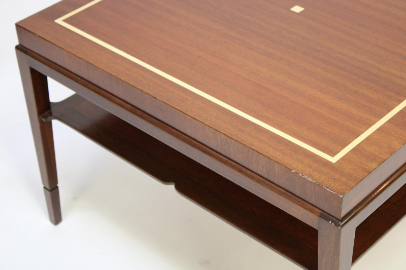 French 1940's Inlaid Mahogany Coffee Table