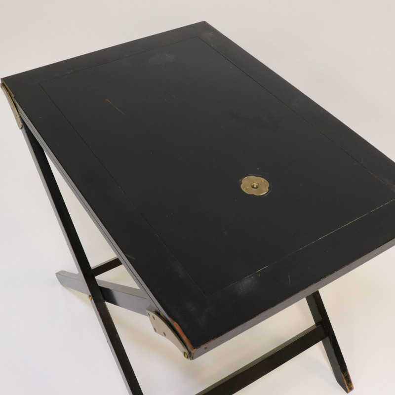Baker Brass &amp; Black Lacquer Butler's Tray Table