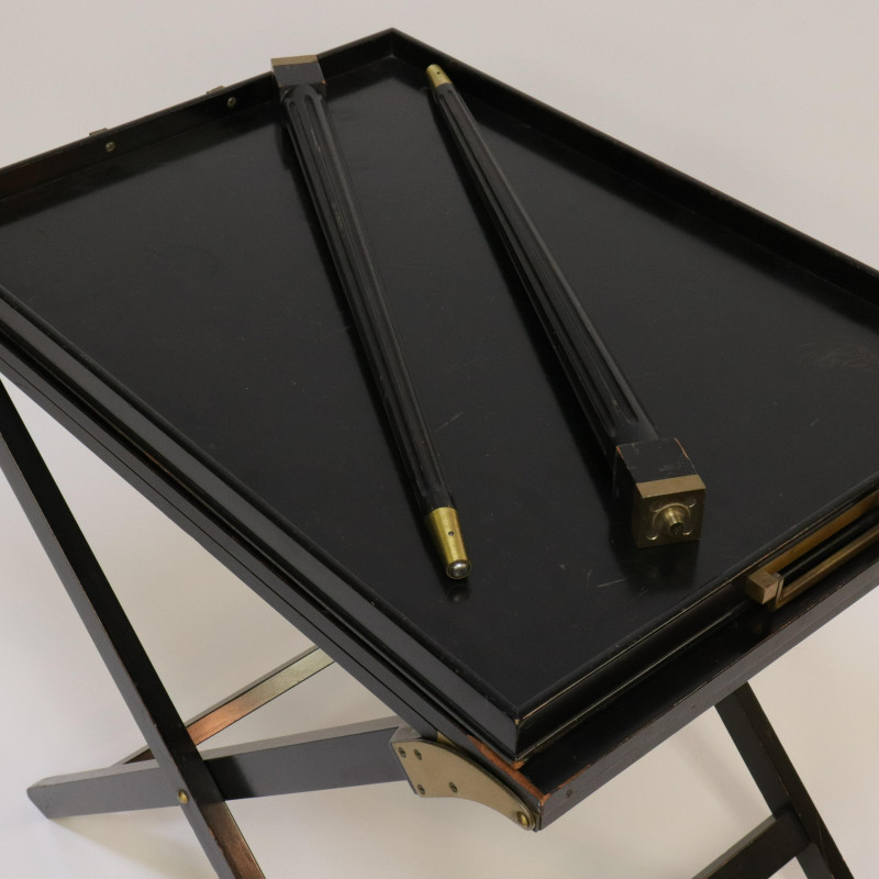Baker Brass &amp; Black Lacquer Butler's Tray Table