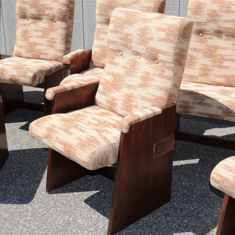 Set of 9 Mid Century Copper Dining Chairs, c 1980