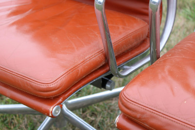 Set of 6 Eames Leather Executive Chairs