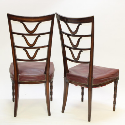 Set 6 Mid Century Italian Mahogany Dining Chairs