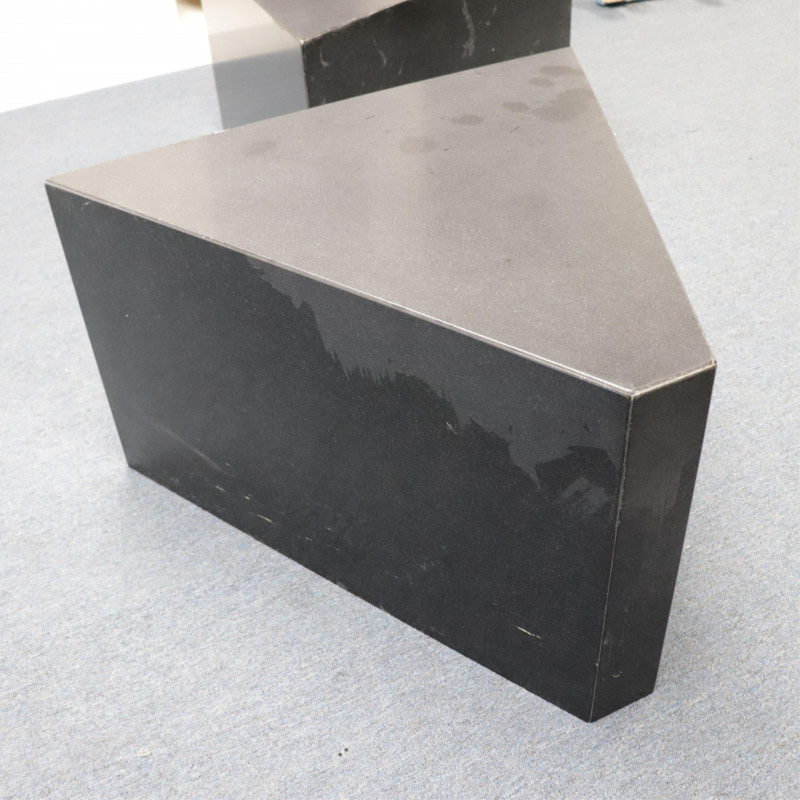 Pair of Triangular Granite Side Tables