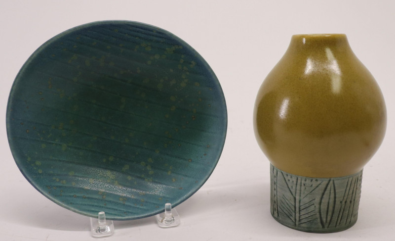 Stalhane Green Ceramic Bowl, Rorstrand &amp; Vase