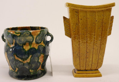 2 Vases, Gunnar Nylund Rorstrand Yellow Chamotte
