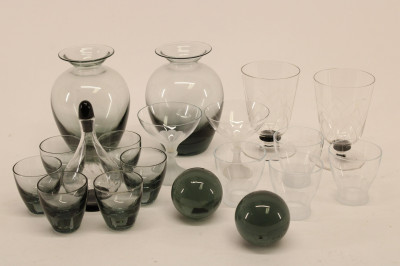 17 Small Glasses &amp; Decanters; Copier, Orrefors