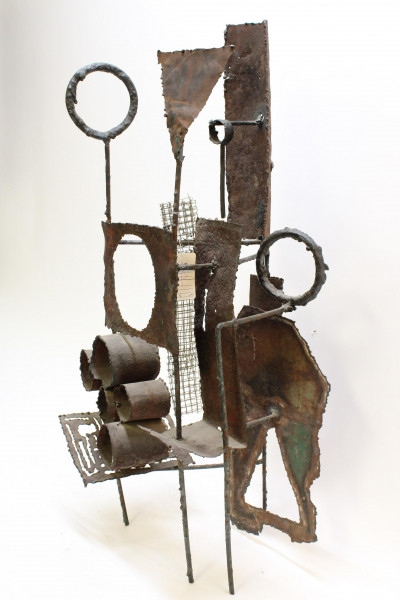 Brutalist Welded Wrought Iron Abstract Sculpture