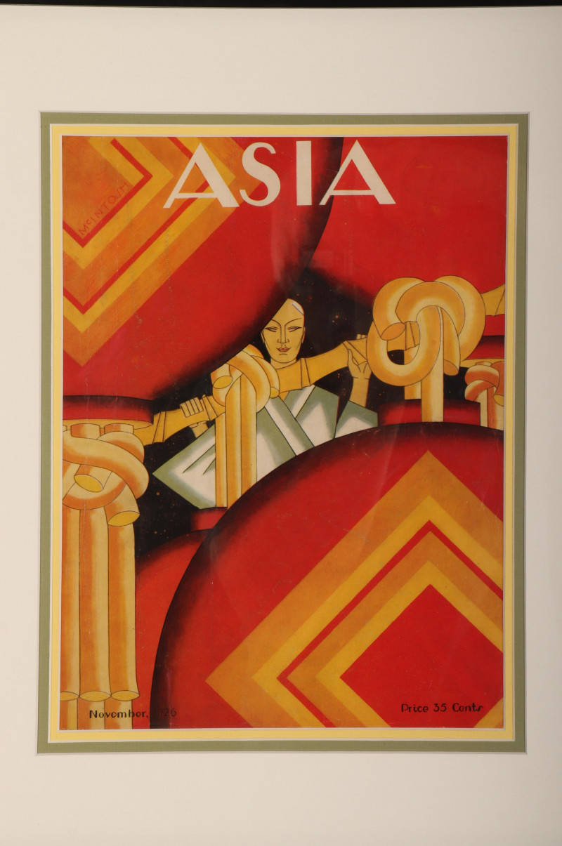 Set of Framed Asia Magazine Covers, c 1920-30