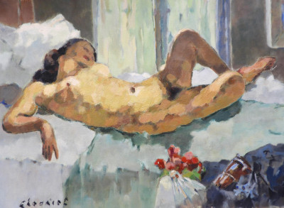Alfred Chagniot - Reclining Nude