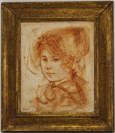 Edna Hidel - Portrait of Young Girl, O/B
