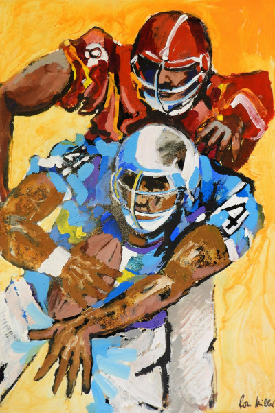 Image for Lot Expressionist Football Players, 20th C