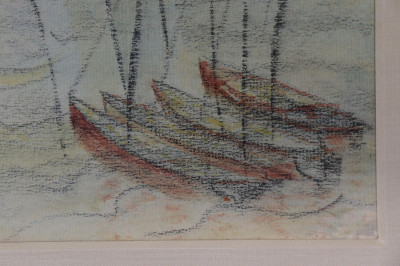 Harry Knox Smith - Fishing Boats, pastel