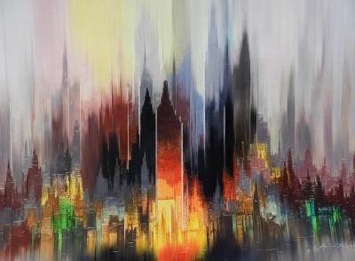 Heinz Munnich - Grey Abstract Skyline, 1974