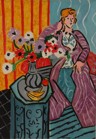 Image for Lot After Henri Matisse, Seated Woman &amp; Flowers, O/C