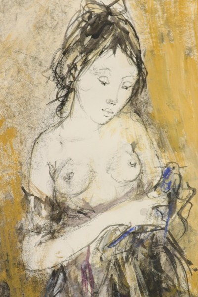 Jacques Lalande - Semi Nude with Dove