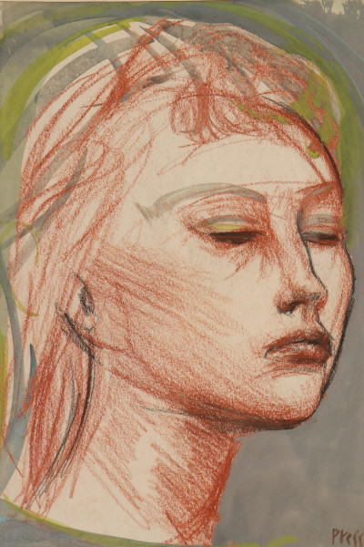 Josef Presser - Portrait Head of a Woman