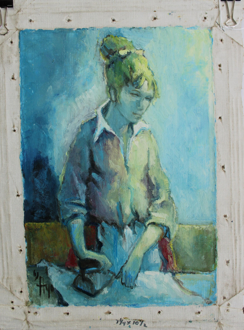 Robert Aillaud Ayo - Woman in Blue