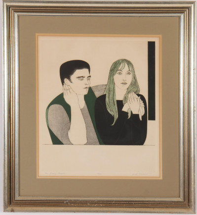 Will Barnett - Young Couple, Color Etching