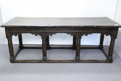 Image for Lot English Baroque Oak Refractory Table, 17th C.