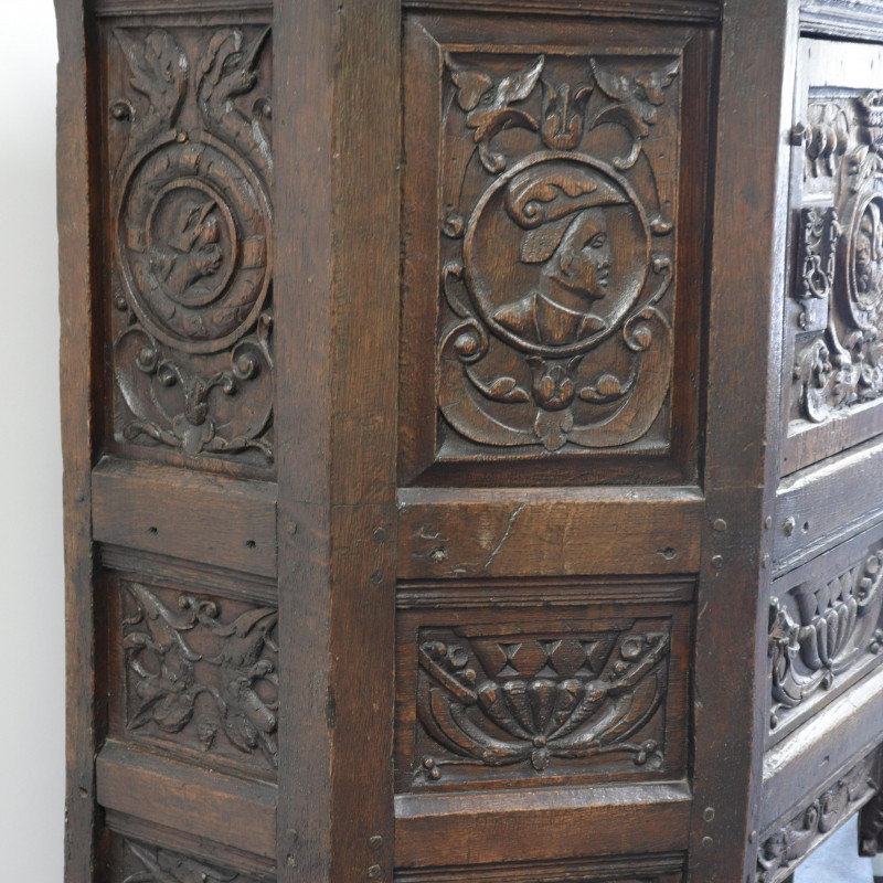 English Baroque Oak Court Cupboard