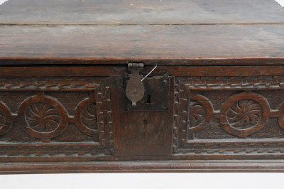 English Baroque Carved Oak Table-top Chest Humidor