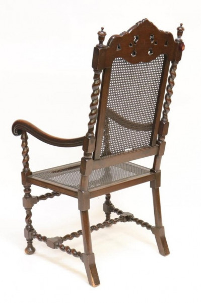 English Baroque Style Mahogany Carved Armchair